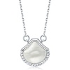 image:imageNONNYL Necklace for Women Gifts Sterling Silver Genuine White Pendant Necklaces Christmas Gifts for Mom Wife Girlfriend Her Anniversary Birthday Fine Jewelry NO1970