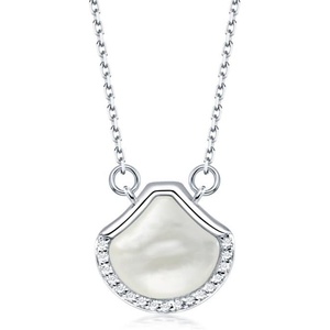 image:imageNONNYL Necklace for Women Gifts Sterling Silver Genuine White Pendant Necklaces Christmas Gifts for Mom Wife Girlfriend Her Anniversary Birthday Fine Jewelry NO1970