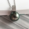 image:imageAuthentic South Sea Tahitian Black Pearl Necklace for Women Pearls Pendant Necklace 1112mm Round Pearl Sterling Silver Pendant Jewelry Gifts for Women Wife Mom Grandma Daughter