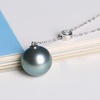 image:imageBlack Pearl Necklace Tahitian Pearl Necklace Pearl Necklaces for Women 10mm Round Black Pearl Sterling Silver Pendant 18 inch Chain  Jewelry Gifts for Wife Her Girlfriend Mother