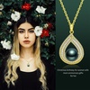 image:imageGifts for WomenTahitianBlackPearlNecklaceGift for Wife Wedding Birthday AnniversaryMom Girlfriend Her Mothers Day Valentines Day Christmas18K Gold Plated Sterling Silver Pearl Pendant NO034