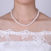 image:imageMothers Day Gifts Pearl Necklace Sterling Silver Plating 14K White Freshwater Cultured Pearl Strand  Pearl Choker Necklace  Jewelry for Women78MM