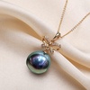image:imageNONNYL 18K Gold Tahitian Black Pearl Necklace for Women Fine Jewellery Round AAAA 10105mm Pearls Pearl Pendant Necklace Gift for Women Her Grandma Wife