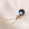 image:imageNONNYL 18K Gold Tahitian Black Pearl Necklace for Women Fine Jewellery Round AAAA 10105mm Pearls Pearl Pendant Necklace Gift for Women Her Grandma Wife