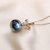 image:imageNONNYL 18K Gold Tahitian Black Pearl Necklace for Women Fine Jewellery Round AAAA 10105mm Pearls Pearl Pendant Necklace Gift for Women Her Grandma Wife
