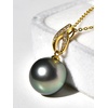image:imageNONNYL 18K Gold Tahitian Black Pearl Necklaces for Women Fine Jewellery Round AAAA 10mm Pearls Pearl Pendant Necklace Gift for Women Her Grandma Wife