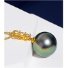 image:imageNONNYL 18K Gold Tahitian Black Pearl Necklaces for Women Round AAAA 10mm Pearls Real South Sea Cultured Pearl Pendant Necklace Fine Jewelry Gift for Womens Her Grandma Wife