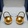 image:imageNONNYL 18K Yellow Gold Dangle Earrings  Real South Sea Golden Pearl Perfect for Women Birthday Anniversary Wedding