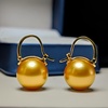 image:imageNONNYL 18K Yellow Gold Dangle Earrings  Real South Sea Golden Pearl Perfect for Women Birthday Anniversary Wedding