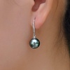 image:imageNONNYL AAA Tahitian Black Pearl Dangle Drop Earrings 89mm Round  Valentines Day Gifts for Wife Her Women Gift Wedding Anniversary Christmas Day Gifts Birthday Gift for Jewelry