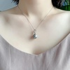 image:imageNONNYL Akoya Pearl Necklace for Women Pearls Pendant Necklace 910mm Round Pearl Grey Pendant 18 inch Sterling Silver Chain  Jewelry Gifts for Women Wife Mom Grandma Daughter