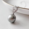 image:imageNONNYL Akoya Pearl Necklace for Women Pearls Pendant Necklace 910mm Round Pearl Grey Pendant 18 inch Sterling Silver Chain  Jewelry Gifts for Women Wife Mom Grandma Daughter