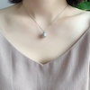 image:imageNONNYL Akoya Pearl Necklace for Women Pearls Pendant Necklaces 910mm Round Pearl Grey Pendant 18 inch Sterling Silver Chain  Jewelry Gifts for Women Wife Mom Grandma Daughter