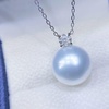 image:imageNONNYL Australian South Sea Pearl Necklace for Women Pearls Pendant Necklace 910mm Round Pearl White Sterling Silver Pendant 18 inch Chain  Jewelry Gifts for Women Wife Mom Grandma Daughter