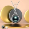 image:imageNONNYL Authentic South Sea Tahitian Black Pearl Pendant Necklace 910mm Round 18K Gold Plated 925 Sterling Silver  Fine Jewelry Gifts for Women Wife Mom Daughter