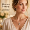 image:imageNONNYL Birthday Gifts for Women Wife Pearl NecklaceValentinees Gift for Her Grandma Mom on Christmas Day Mothers Day Wedding Gifts AnniversaryBright Silver