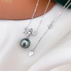 image:imageNONNYL Black Pearl Necklaces for Women With Genuine AAAA Quality Real Tahitian Cultured Pearl Pendant With Angels Design  18K Gold Plated 925 Sterling Silver Necklace