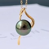 image:imageNONNYL Black Tahitian Pearl Pendant Necklace for Women  Genuine AAAA Quality 910mm Cultured Pearls Platinum Gold Plated 925 Sterling Silver Real Pearl Fine Jewelry