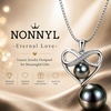 image:imageNONNYL Black and White Pearl Heart Pendant Necklace  Gift for Women Wife Wedding Birthday Anniversary  Mom Girlfriend Her on Mothers Day Valentines Day Christmas  18K Gold Plated Sterling SilverBlack Pearl Necklace