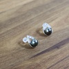 image:imageNONNYL Gift for Wife Tahitian BlackFreshwater CulturedPearlEarringsGifts for Women Wedding Birthday AnniversaryMom Her Mothers Day Valentines Day Christmas18K Gold Plated Sterling Silver Pearl Stud Earring Fine Jewelryblack pearl