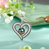 image:imageNONNYL Gifts for Women WifePearl Heart Pendant Necklace Birthday for Girlfriend Valentines Day for Wives Mothers Day for Mom Grandma Gifts for Her on Wedding Anniversary Christmas Fine JewelryTahitian Black Pearl