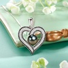 image:imageNONNYL Gifts for Women WifePearl Heart Pendant Necklace Birthday for Girlfriend Valentines Day for Wives Mothers Day for Mom Grandma Gifts for Her on Wedding Anniversary Christmas Fine JewelryTahitian Black Pearl