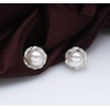 image:imageNONNYL Pearl Anniversary Birthday Gifts for Women Wife 925 Sterling Silver Freshwater Cultured Pearl Stud Earrings With CZ Dainty Flower Design Christmas Jewelry Gifts for Mom Her Wife Women
