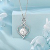image:imageNONNYL Pearl Heart Necklace Sterling Silver Womens Fine Jewelry Mothers Day Anniversary Birthday Christmas Gifts