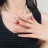 image:imageNONNYL Pearl Necklace for Women Gifts Sterling Silver Genuine White Freshwater Cultured Pearls Pendant Necklaces Christmas Gifts for Mom Wife Girlfriend Her Anniversary Birthday Fine Jewelry NO11334
