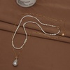 image:imageNONNYL Pearl Necklace for Women Gifts Sterling Silver Genuine White Freshwater Cultured Pearls Pendant Necklaces Christmas Gifts for Mom Wife Girlfriend Her Anniversary Birthday Fine Jewelry NO25183