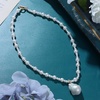 image:imageNONNYL Pearl Necklace for Women Gifts Sterling Silver Genuine White Freshwater Cultured Pearls Pendant Necklaces Christmas Gifts for Mom Wife Girlfriend Her Anniversary Birthday Fine Jewelry NO25180