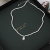 image:imageNONNYL Pearl Necklace for Women Gifts Sterling Silver Genuine White Freshwater Cultured Pearls Pendant Necklaces Christmas Gifts for Mom Wife Girlfriend Her Anniversary Birthday Fine Jewelry NO11348