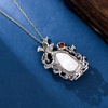 image:imageNONNYL Pearl Necklace for Women Gifts Sterling Silver Genuine White Freshwater Cultured Pearls Pendant Necklaces Christmas Gifts for Mom Wife Girlfriend Her Anniversary Birthday Fine Jewelry NO25198