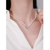 image:imageNONNYL Pearl Necklace for Women Gifts Sterling Silver Genuine White Freshwater Cultured Pearls Pendant Necklaces Christmas Gifts for Mom Wife Girlfriend Her Anniversary Birthday Fine Jewelry NO1149
