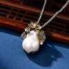 image:imageNONNYL Pearl Necklace for Women Gifts Sterling Silver Genuine White Freshwater Cultured Pearls Pendant Necklaces Christmas Gifts for Mom Wife Girlfriend Her Anniversary Birthday Fine Jewelry NO25186