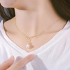 image:imageNONNYL Pearl Necklace for Women Gifts Sterling Silver Genuine White Freshwater Cultured Pearls Pendant Necklaces Christmas Gifts for Mom Wife Girlfriend Her Anniversary Birthday Fine Jewelry NO25134