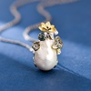 image:imageNONNYL Pearl Necklace for Women Gifts Sterling Silver Genuine White Freshwater Cultured Pearls Pendant Necklaces Christmas Gifts for Mom Wife Girlfriend Her Anniversary Birthday Fine Jewelry NO25186