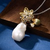 image:imageNONNYL Pearl Necklace for Women Gifts Sterling Silver Genuine White Freshwater Cultured Pearls Pendant Necklaces Christmas Gifts for Mom Wife Girlfriend Her Anniversary Birthday Fine Jewelry NO25187