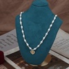 image:imageNONNYL Pearl Necklace for Women Gifts Sterling Silver Genuine White Freshwater Cultured Pearls Pendant Necklaces Christmas Gifts for Mom Wife Girlfriend Her Anniversary Birthday Fine Jewelry NO1157