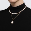 image:imageNONNYL Pearl Necklace for Women Gifts Sterling Silver Genuine White Freshwater Cultured Pearls Pendant Necklaces Gifts for Mom Wife Her Christmas Anniversary Birthday Fine Jewelry NO25190