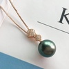 image:imageNONNYL Real Black Pearl Pendant Necklace for Women with Genuine AAAA Quality Round Black Tahitian Cultured Pearls Necklaces  18K Gold Necklace Gifts for Women Wife Mom Her