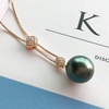 image:imageNONNYL Real Black Pearl Pendant Necklace for Women with Genuine AAAA Quality Round Black Tahitian Cultured Pearls Necklaces  18K Gold Necklace Gifts for Women Wife Mom Her