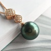 image:imageNONNYL Real Black Pearl Pendant Necklace for Women with Genuine AAAA Quality Round Black Tahitian Cultured Pearls Necklaces  18K Gold Necklace Gifts for Women Wife Mom Her