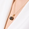 image:imageNONNYL Real Pearl Necklaces for Women With Genuine AAAA Quality 1011mm Tahitian Black Pearls Pendant Necklace  925 Sterling Silver Plated 18K Gold Pearl Gifts for Women Her Grandma Wife