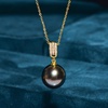 image:imageNONNYL Real Pearl Necklaces for Women With Genuine AAAA Quality 1011mm Tahitian Black Pearls Pendant Necklace  925 Sterling Silver Plated 18K Gold Pearl Gifts for Women Her Grandma Wife