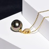image:imageNONNYL Real Pearl Necklaces for Women With Genuine AAAA Quality 1011mm Tahitian Black Pearls Pendant Necklace  925 Sterling Silver Plated 18K Gold Pearl Gifts for Women Her Grandma Wife