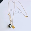 image:imageNONNYL Real Pearl Pendant Necklace for Women with Genuine AAAA Quality 910mm Black Tahitian Cultured Pearls  Platinum Gold Plated 925 Sterling Silver Fine Jewelry Gift for Her