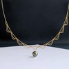 image:imageNONNYL Real Pearl Pendant Necklaces for Women With Genuine AAA Quality 9mm Black Tahitian Cultured Pearls  Platinum Gold Plated 18K Necklace Fine Jewelry Gifts