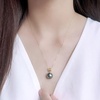 image:imageNONNYL Real Pearl Pendant Necklaces for Women With Genuine AAAA Quality 910mm Black Tahitian Cultured Pearls  Platinum Gold Plated 925 Sterling Silver Necklace Fine Jewelry Gifts for Her