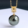 image:imageNONNYL Real Pearl Pendant Necklaces for Women With Genuine AAAA Quality 910mm Black Tahitian Cultured Pearls  Platinum Gold Plated 925 Sterling Silver Necklace Fine Jewelry Gifts for Her